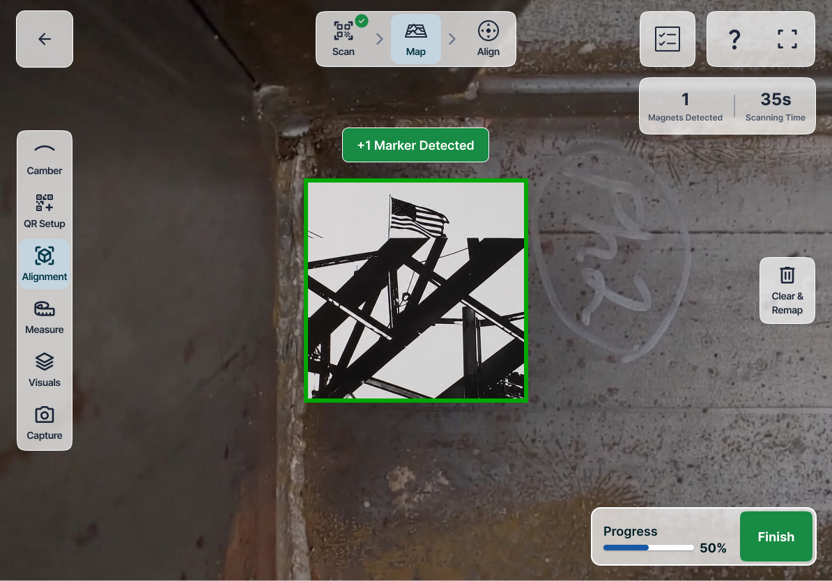 Mapping step tracking magnets and scan time