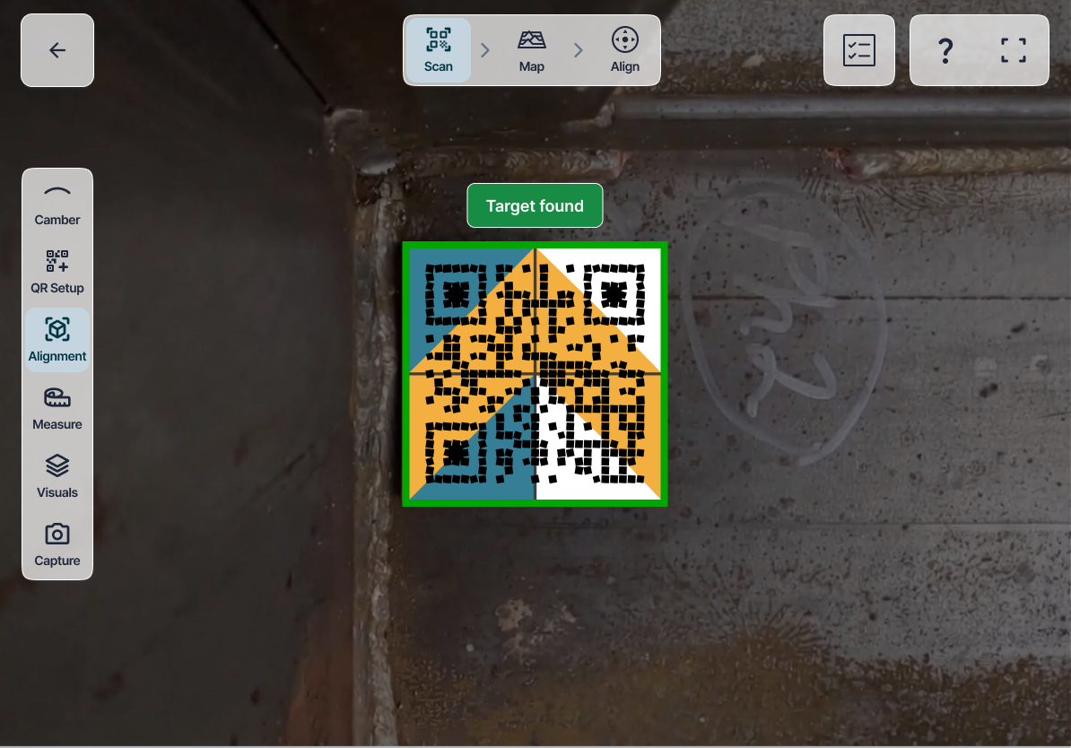 Scan step, target found