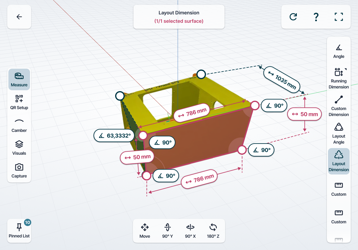 Running dimension with multiple measurements